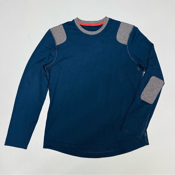 Lululemon Sprint Long Sleeve Shoulder Elbow Patches Ventilated Black Iris Blue - Picture 2 of 11